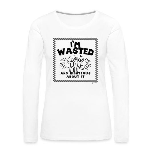 Wasted & Righteous Women's Premium Long Sleeve T-Shirt - white