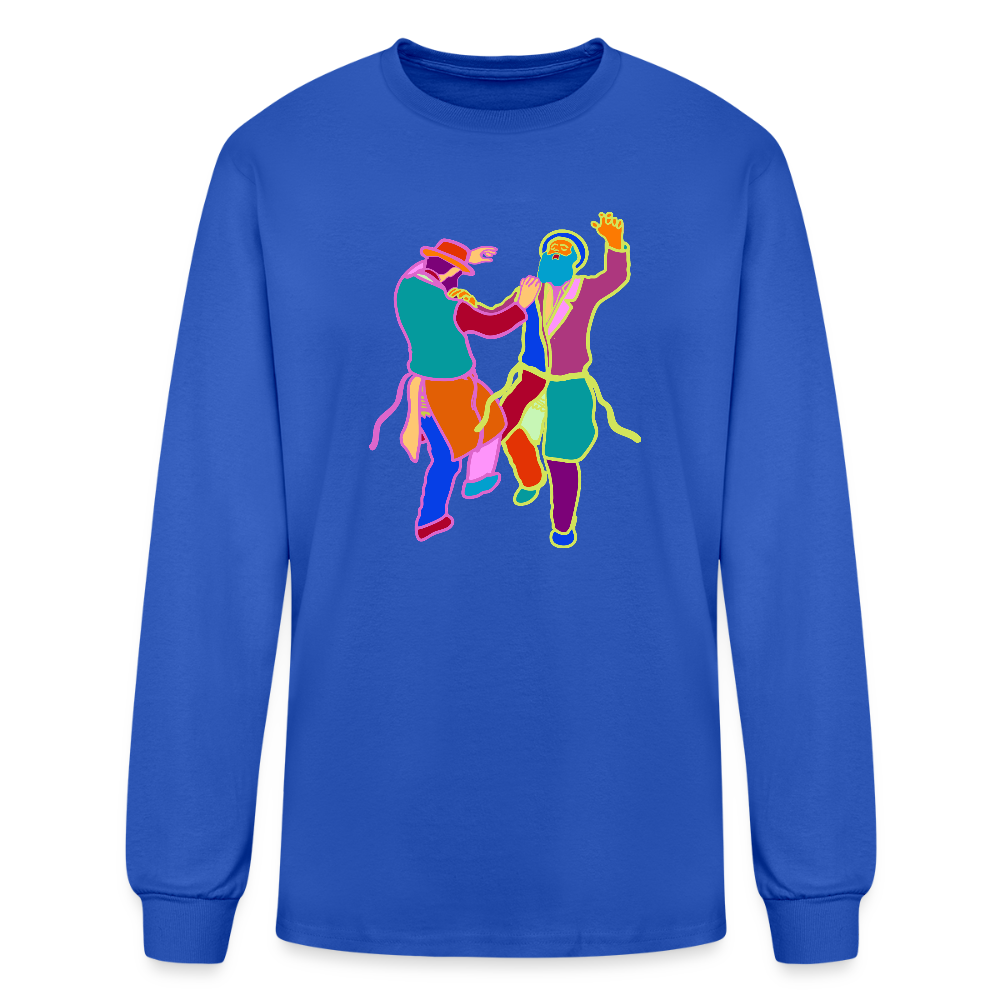 Colorful Dancing Rabbis Men's Long Sleeve T-Shirt - royal blue