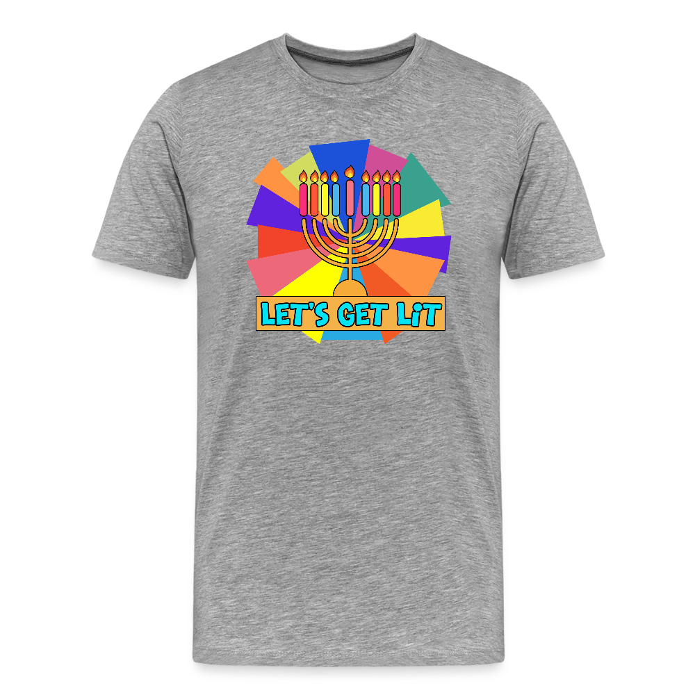 Glow & Get Lit Chanukah Menorah Men's Premium T-Shirt - heather gray