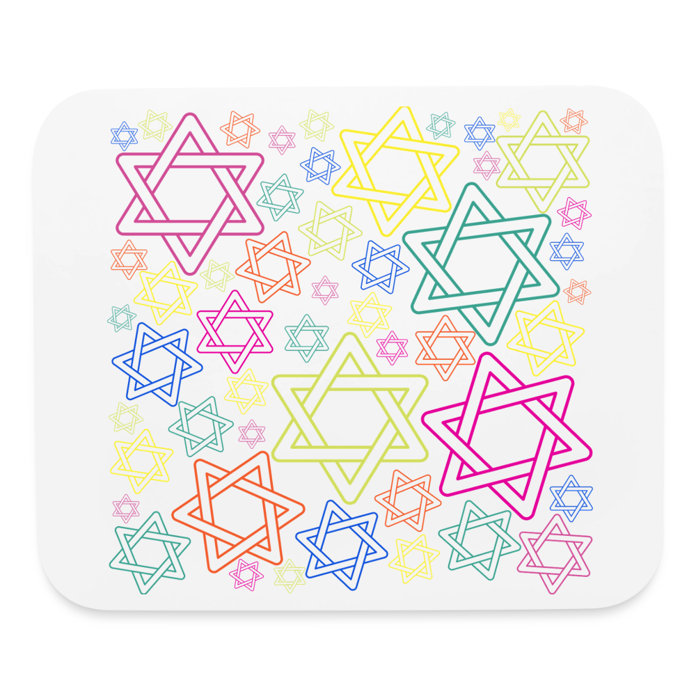 Neon Star of David Festival Mouse pad Horizontal - white