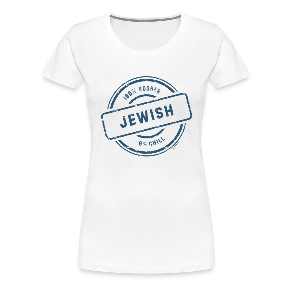 100% Jewish Women’s Premium T-Shirt - white