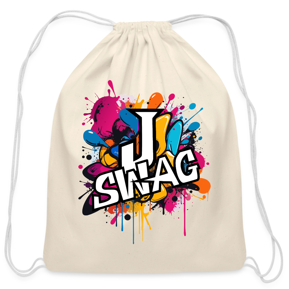 Jswag Logo Cotton Drawstring Bag - natural