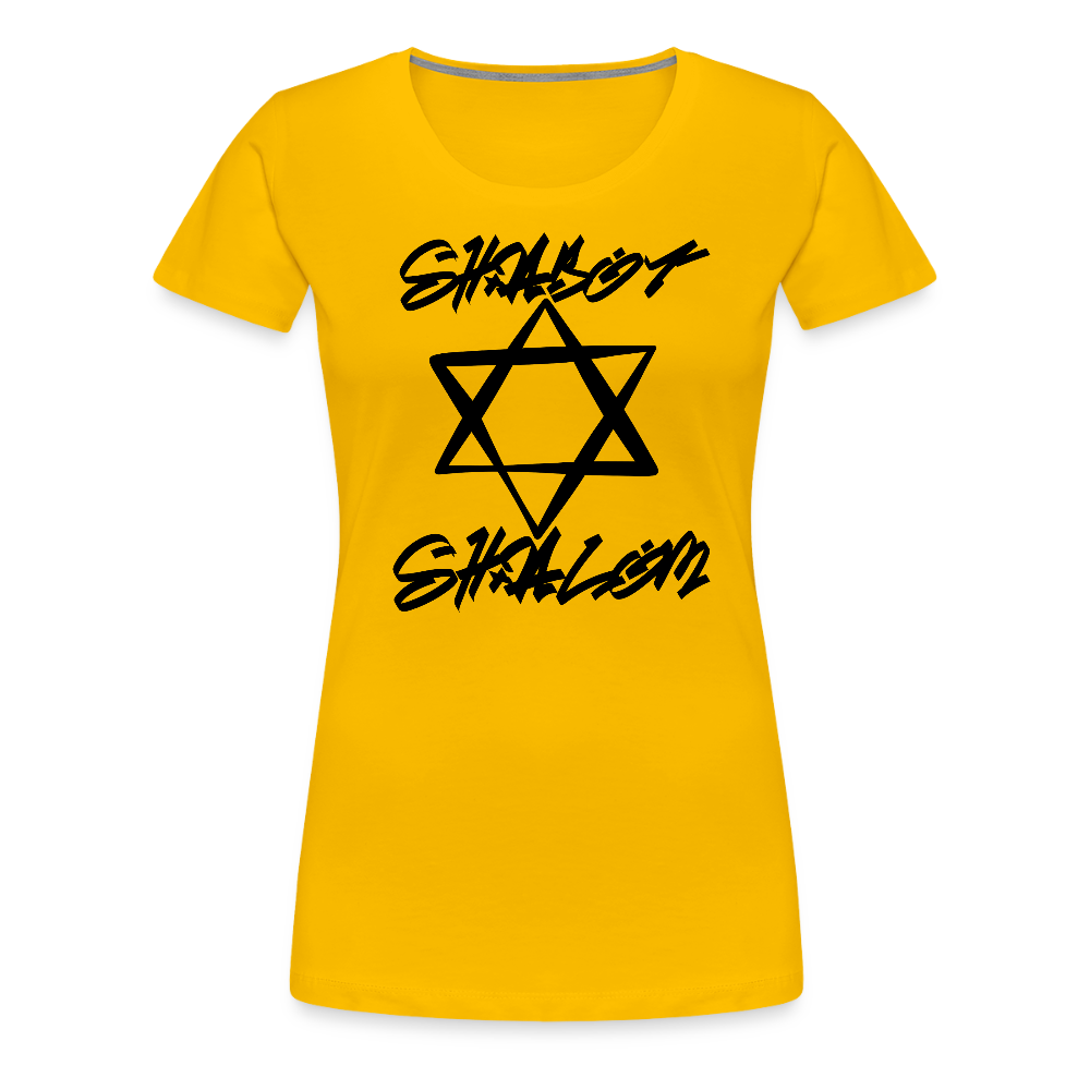 Shabbat Shalom Graffiti Star Women’s Premium T-Shirt - sun yellow