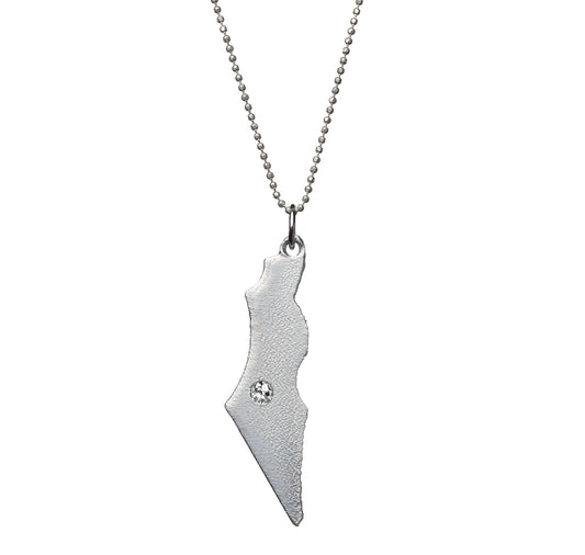 Iron Diamond Map Necklace by Yaron Bob