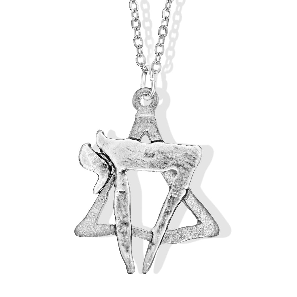 Chai Star Necklace made from Rockets and Iron Dome