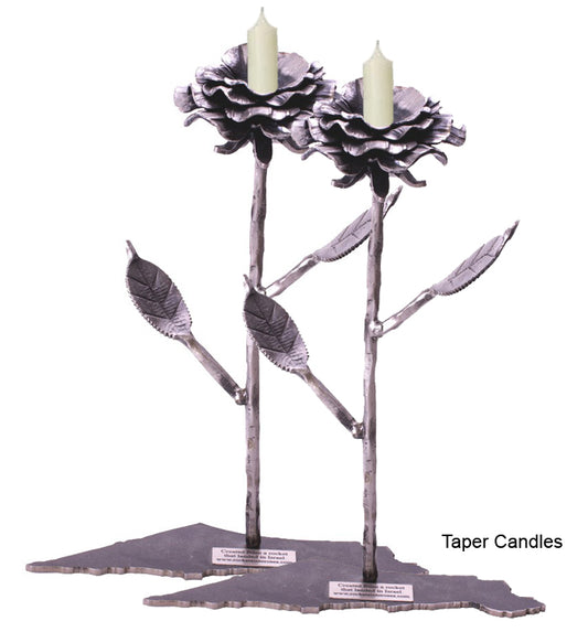 Fine Petal Rose Candlesticks made from Rockets by Yaron Bob