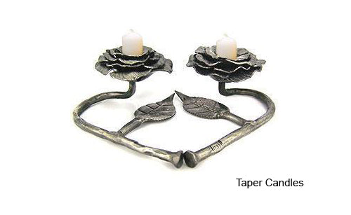 Heart Rose Candlesticks made from Rockets by Yaron Bob - Taper Candles