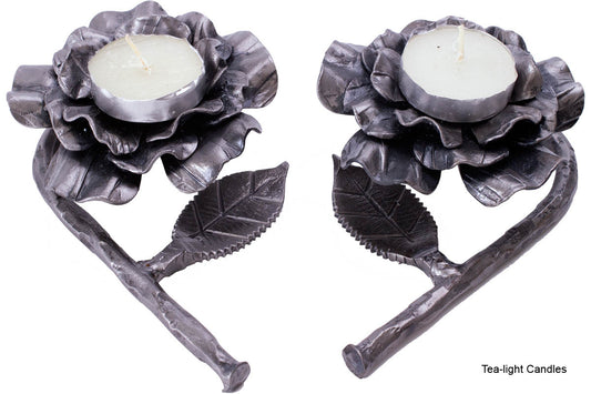 Heart Rose Candlesticks made from Rockets by Yaron Bob - Tea-light Candles